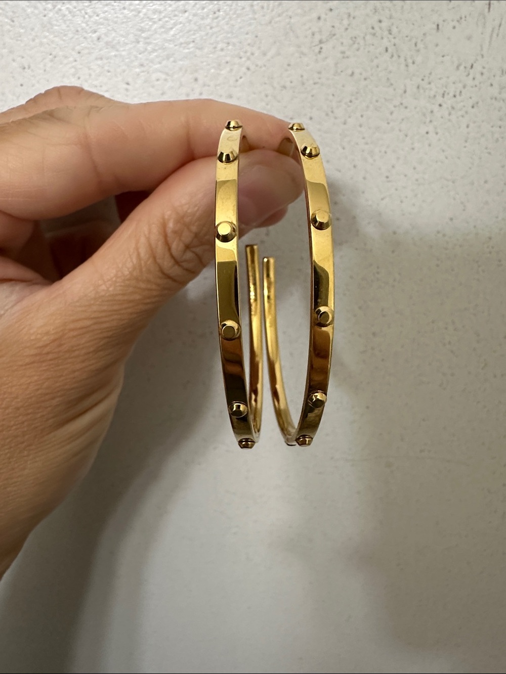 Michael Kors Gold Hoop Earrings with Stud Accents- NWOT